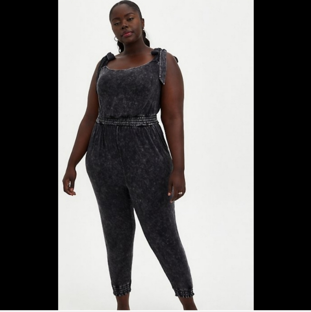 Torrid Washed Jumpsuit - Picture 2 of 9